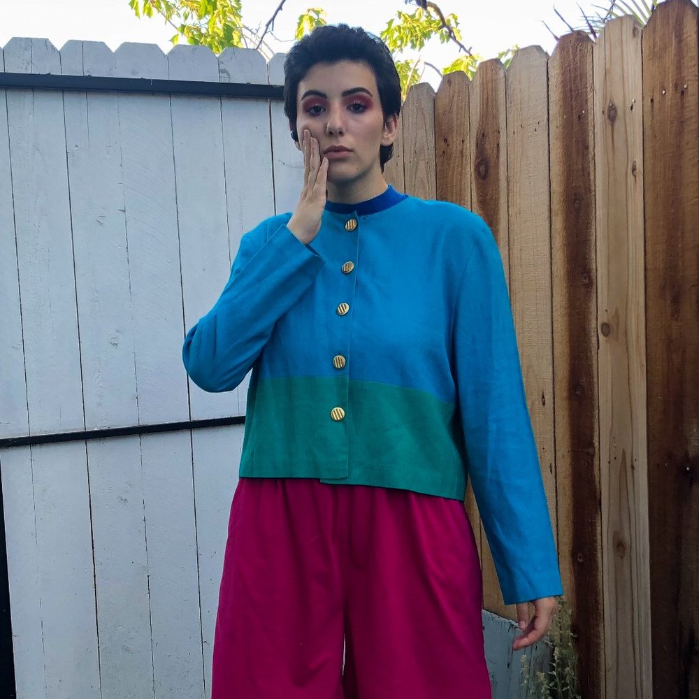 Vintage Dennis Goldsmith Colorblock Blazer Jacket